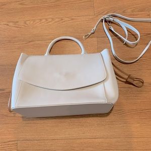 Neiman Marcus off-white leather satchel